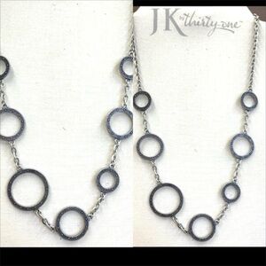 Brighton Townsend Silver‎ Marcasite Open Circle long Necklace